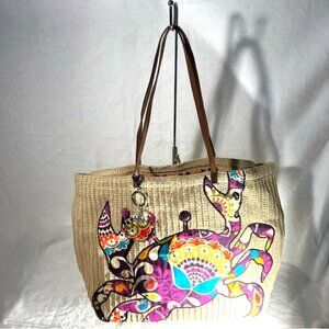 Vera Bradley Tote Purse Shoulder Bag Plum Crazy Crab